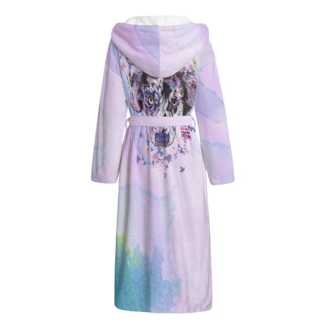 Preview: Bunter Bademantel Aussie Flanell – flauschig & farbenfroh, Größen S–2XL